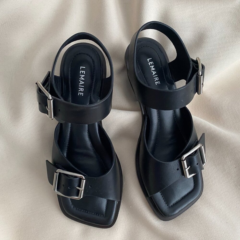 Lemaire Black Square 35m Heeled Sandals, size 36 - Picture 12 of 14